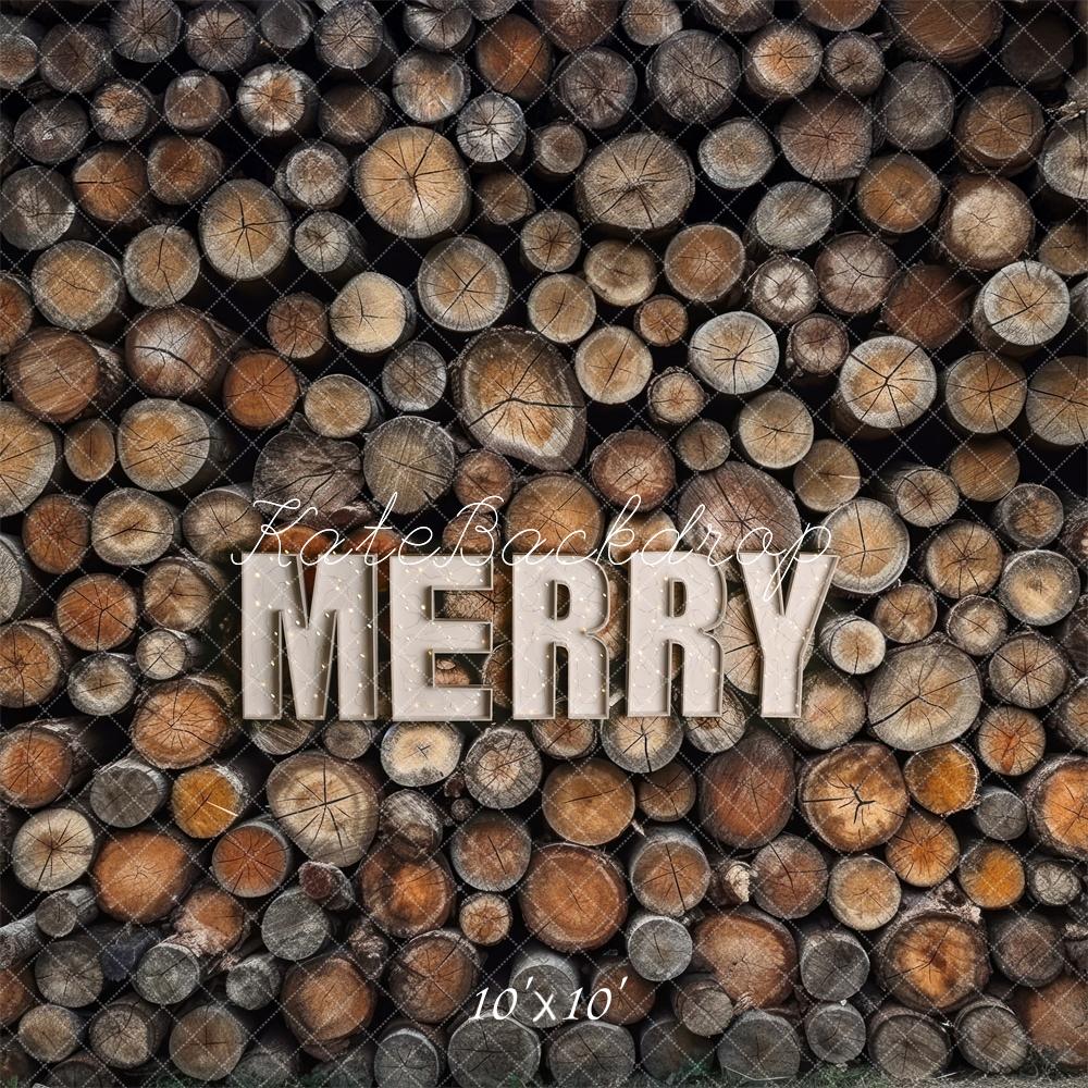 Kate Merry Wood Log Wall Backdrop Designed by Mandy Ringe Photography - Kate Backdrop AU