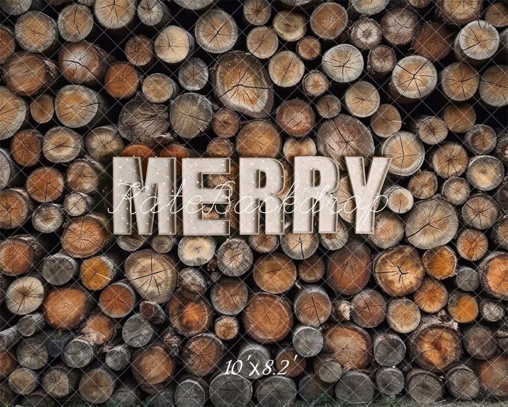 Kate Merry Wood Log Wall Backdrop Designed by Mandy Ringe Photography - Kate Backdrop AU