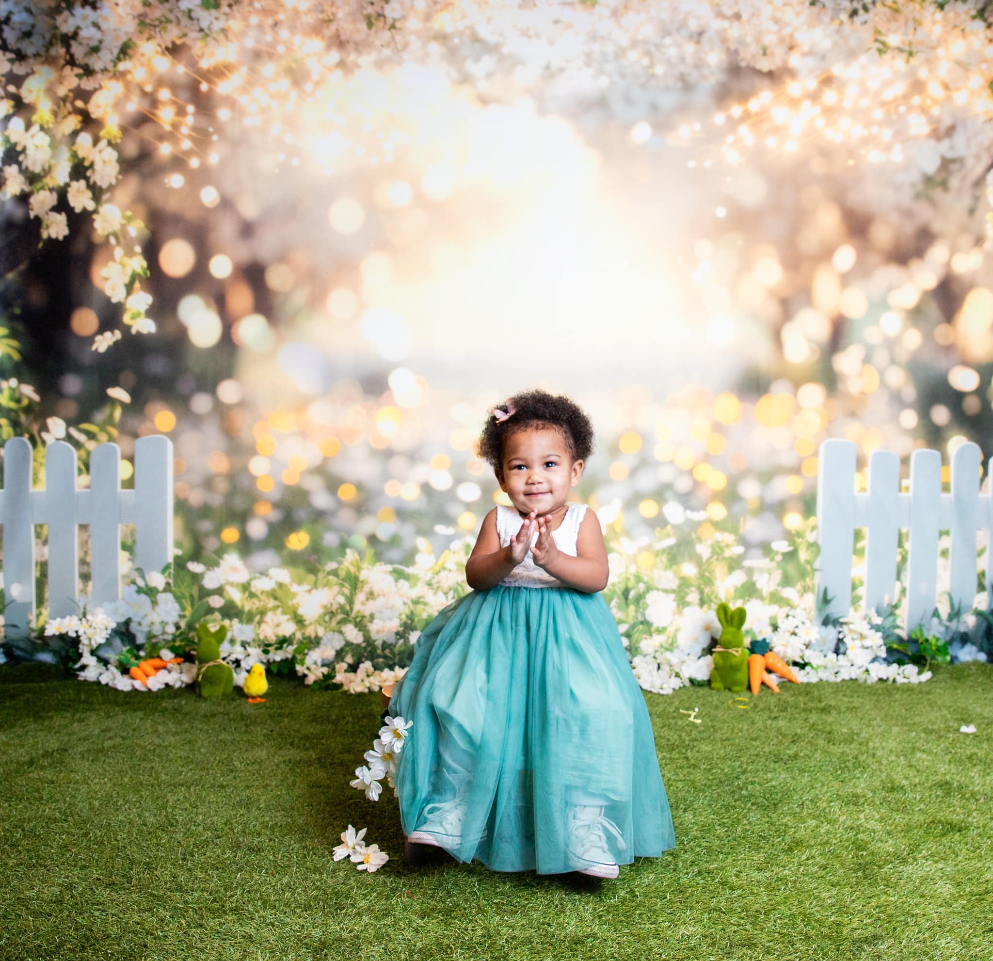 Kate Mothers Day Floral Sunset Backdrop Designed by Mini MakeBelieve - Kate Backdrop AU