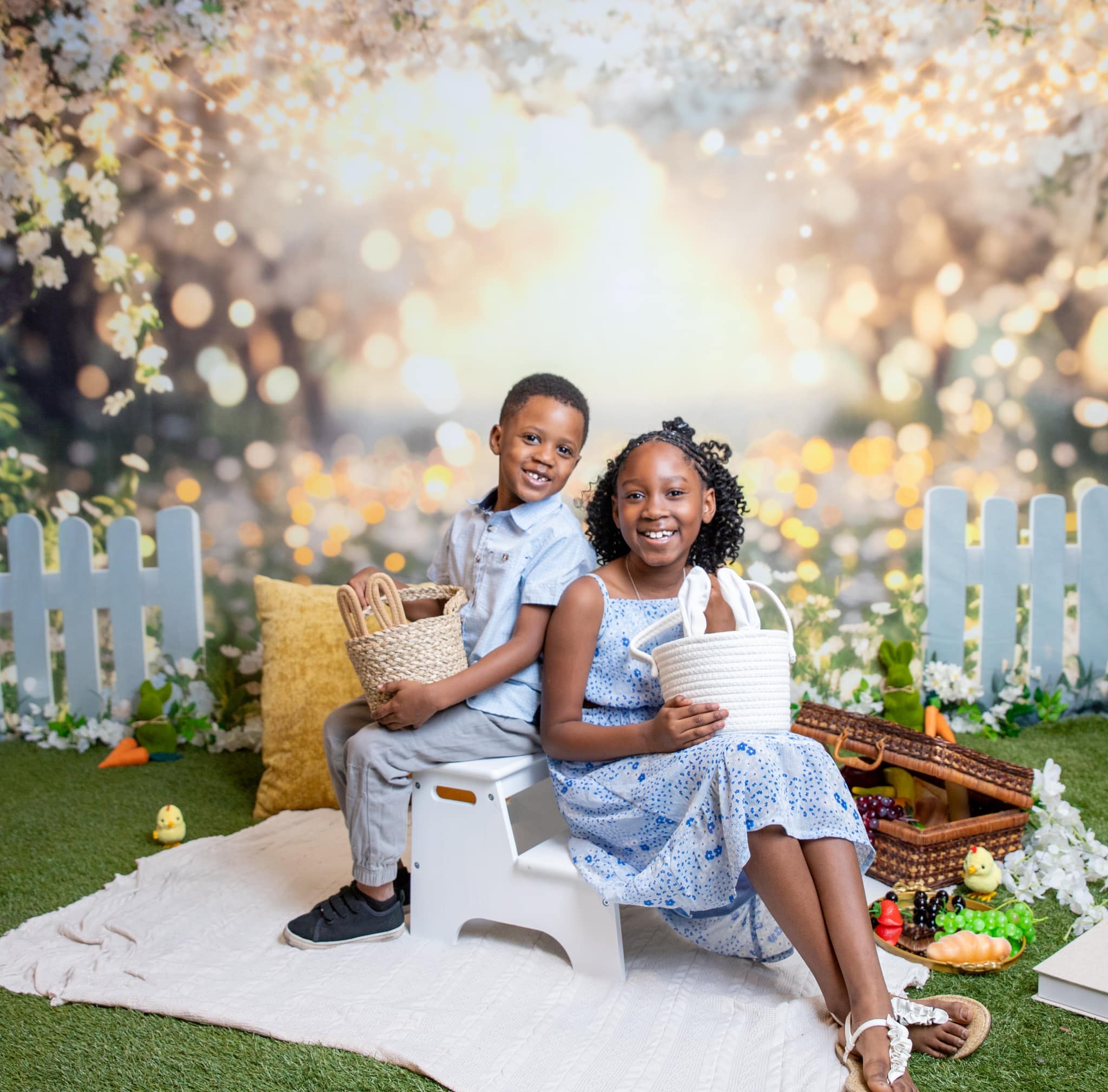 Kate Mothers Day Floral Sunset Backdrop Designed by Mini MakeBelieve - Kate Backdrop AU