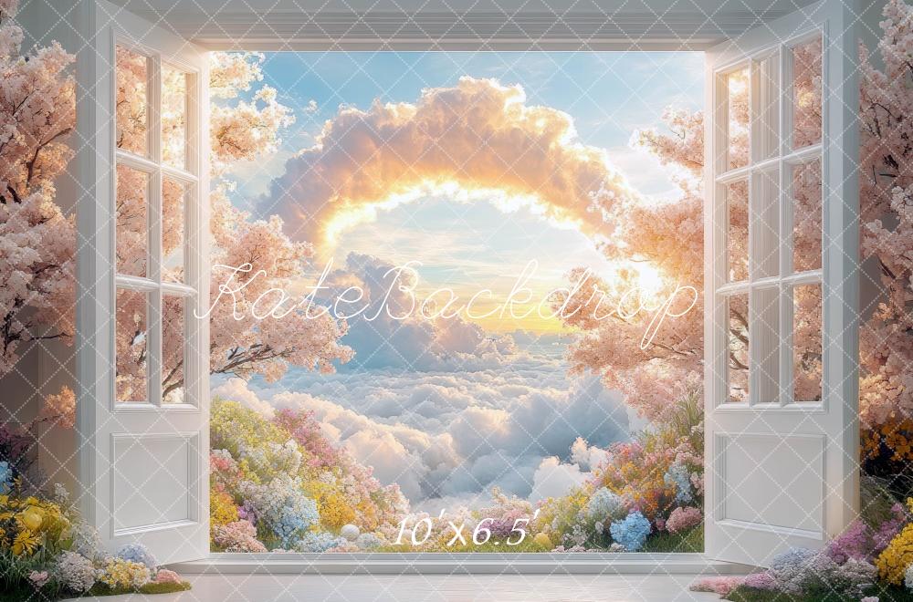 Kate Open Spring Window Clouds Backdrop Designed by Mini MakeBelieve - Kate Backdrop AU