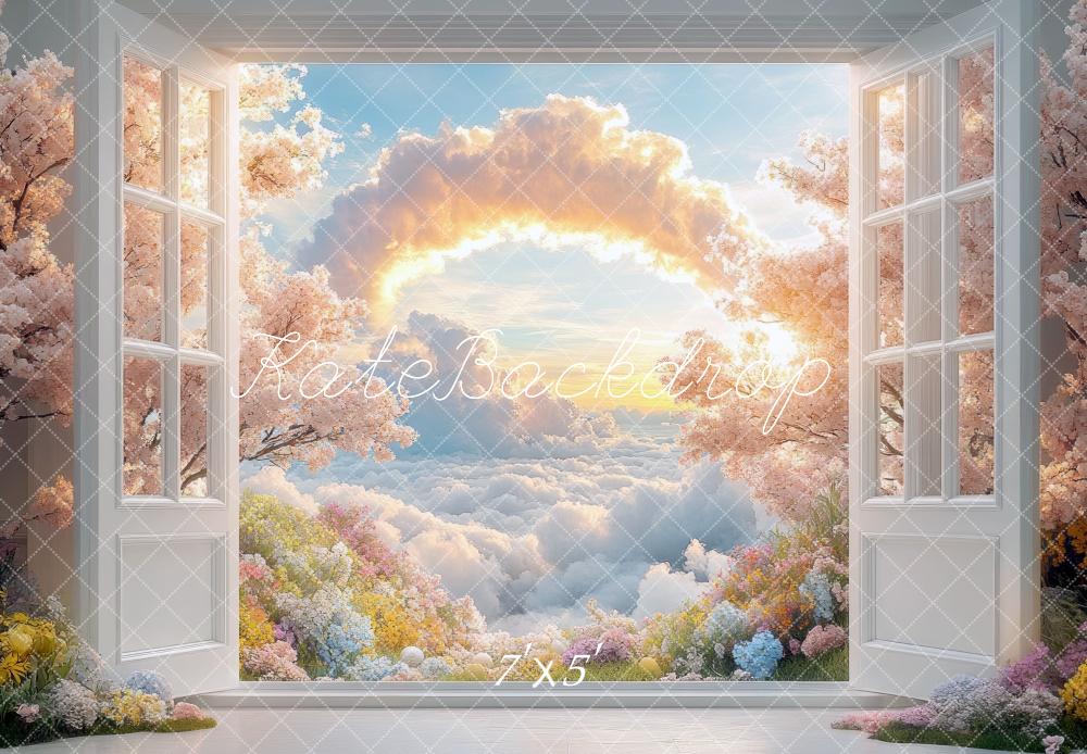 Kate Open Spring Window Clouds Backdrop Designed by Mini MakeBelieve - Kate Backdrop AU