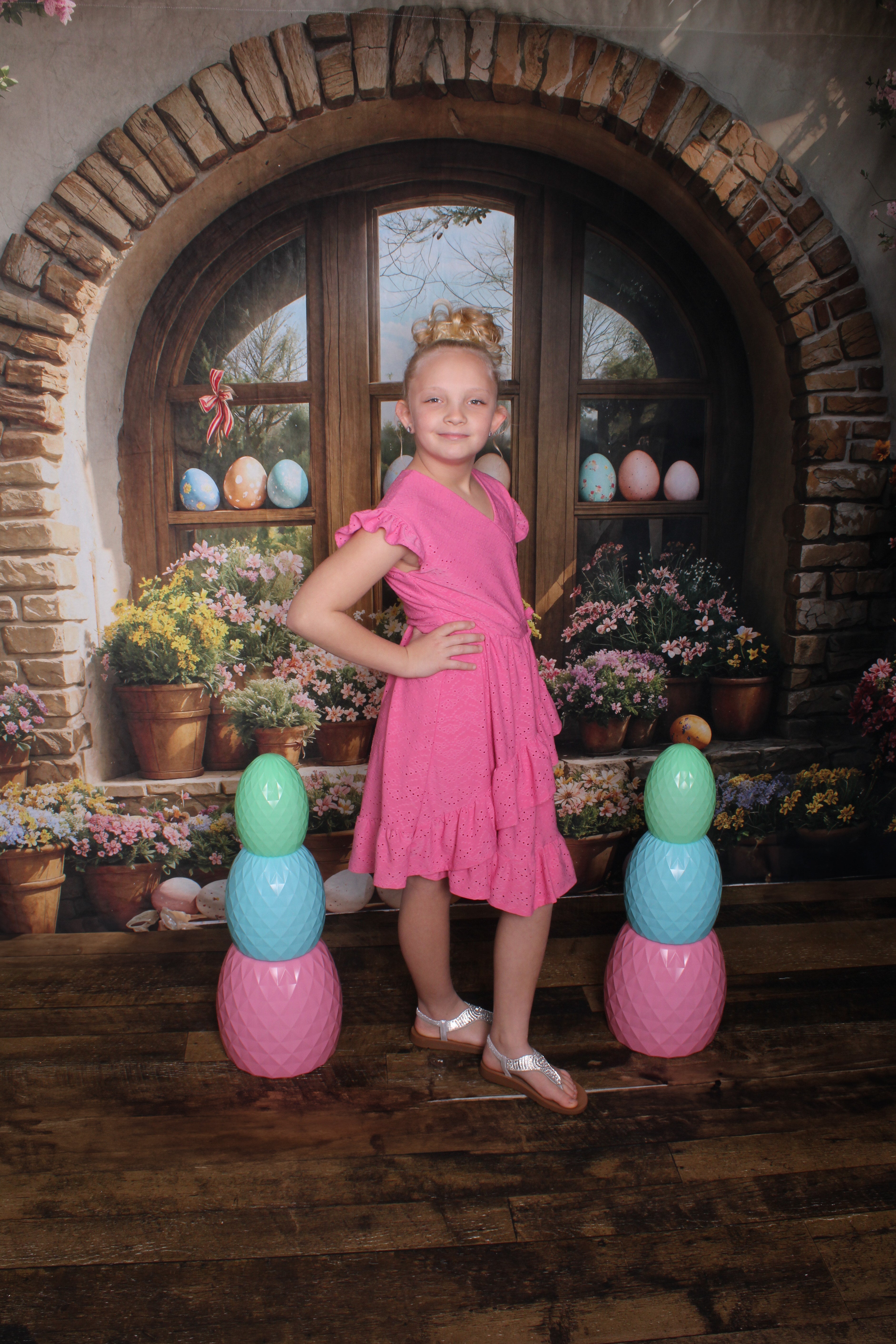 Kate Easter Floral Arched Window Outdoor Backdrop Designed by Emetselch - Kate Backdrop AU