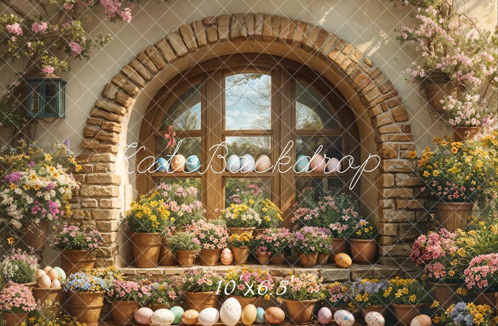 Kate Easter Floral Arched Window Outdoor Backdrop Designed by Emetselch - Kate Backdrop AU