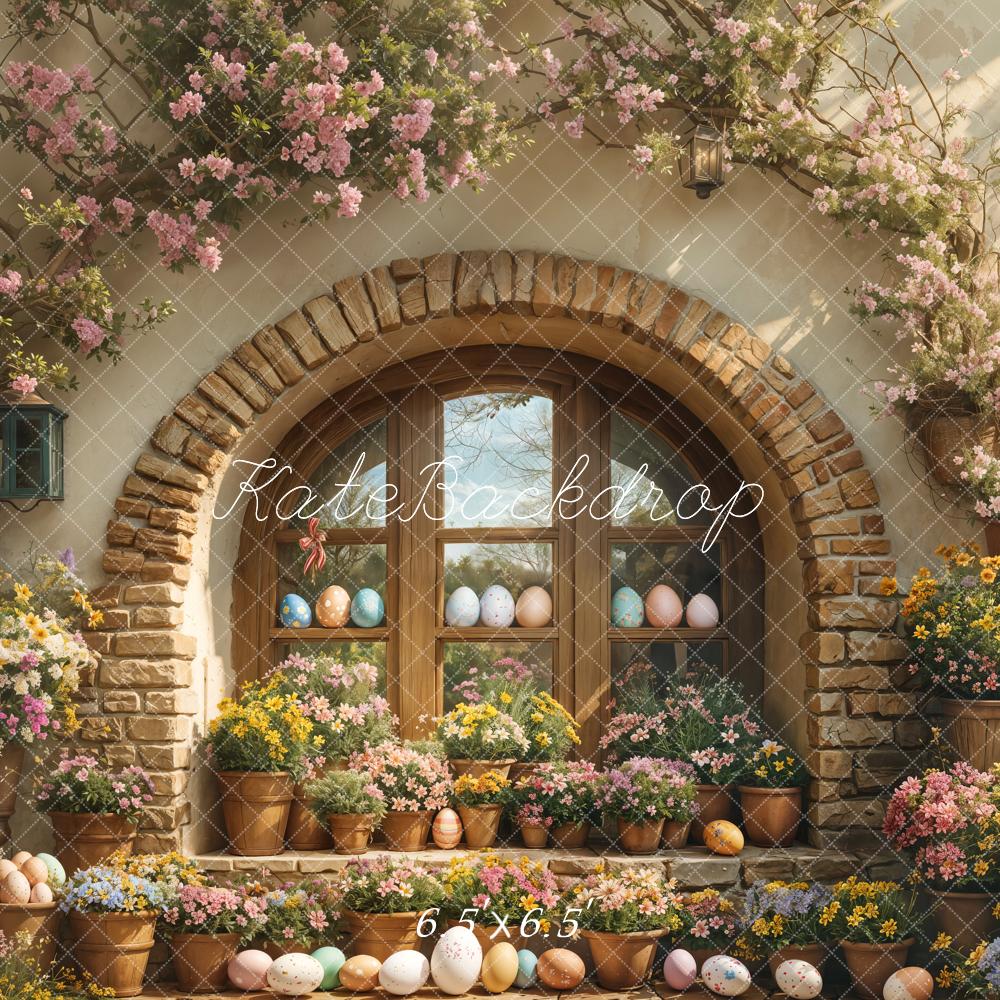 Kate Easter Floral Arched Window Outdoor Backdrop Designed by Emetselch - Kate Backdrop AU