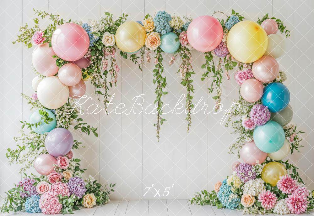 Kate Spring Balloon Birthday Backdrop Designed by Emetselch - Kate Backdrop AU