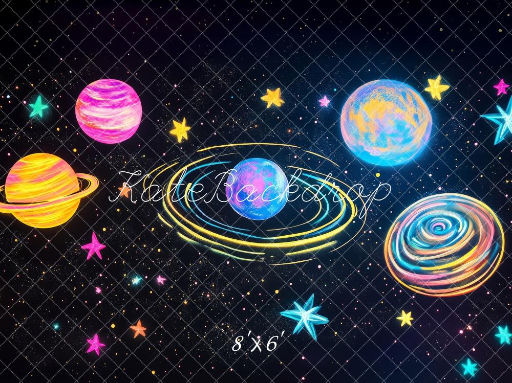 Kate Colorful Space Planet Backdrop Designed by Patty Roberts - Kate Backdrop AU