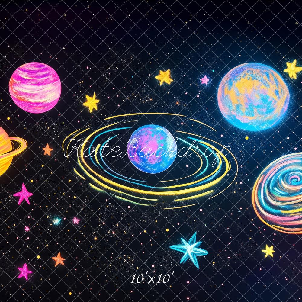 Kate Colorful Space Planet Backdrop Designed by Patty Roberts - Kate Backdrop AU