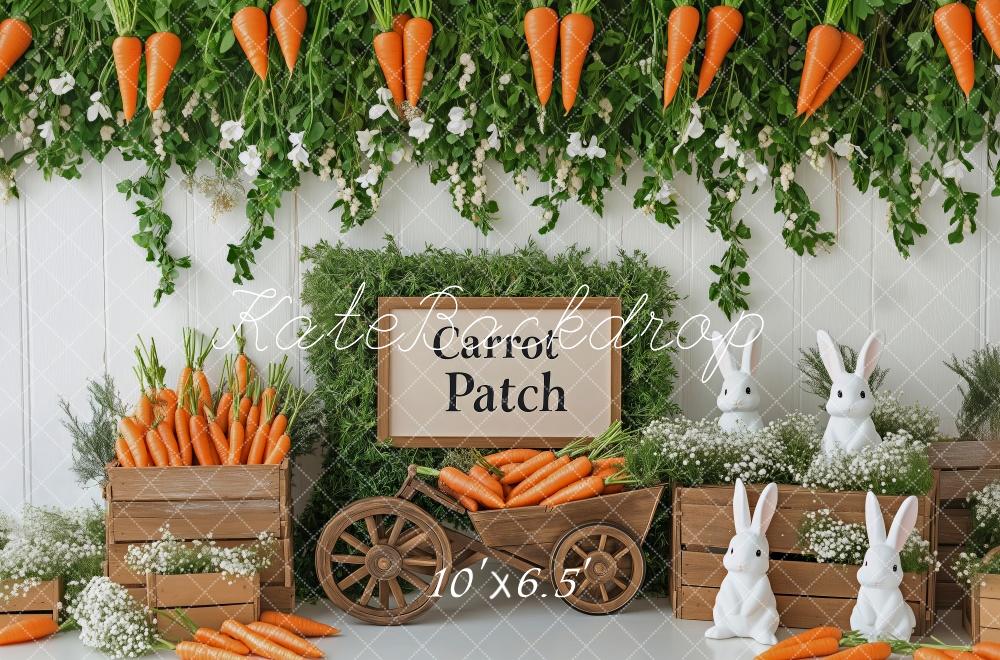 Kate Easter Carrot Patch Bunnies Backdrop Designed by Patty Roberts - Kate Backdrop AU