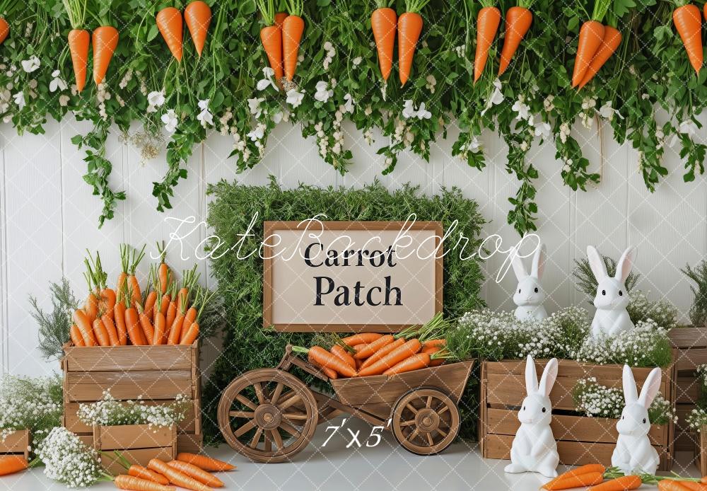Kate Easter Carrot Patch Bunnies Backdrop Designed by Patty Roberts - Kate Backdrop AU