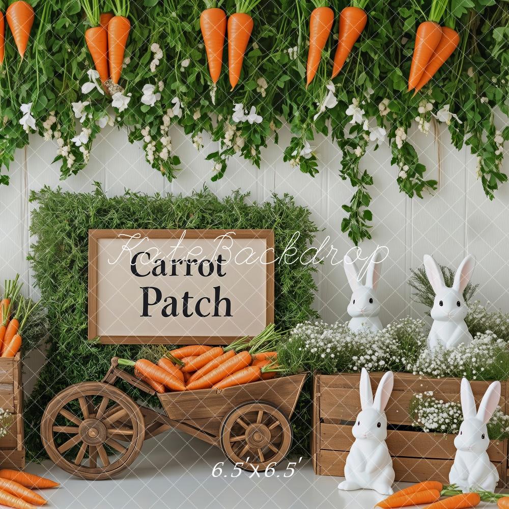 Kate Easter Carrot Patch Bunnies Backdrop Designed by Patty Roberts - Kate Backdrop AU
