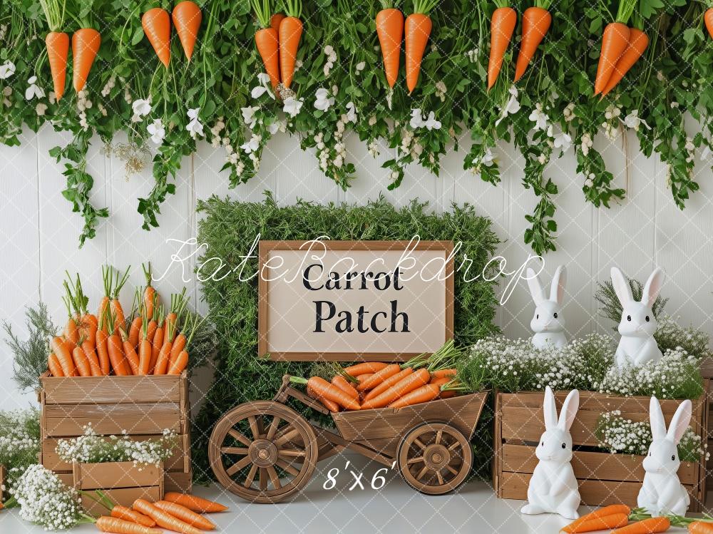 Kate Easter Carrot Patch Bunnies Backdrop Designed by Patty Roberts - Kate Backdrop AU