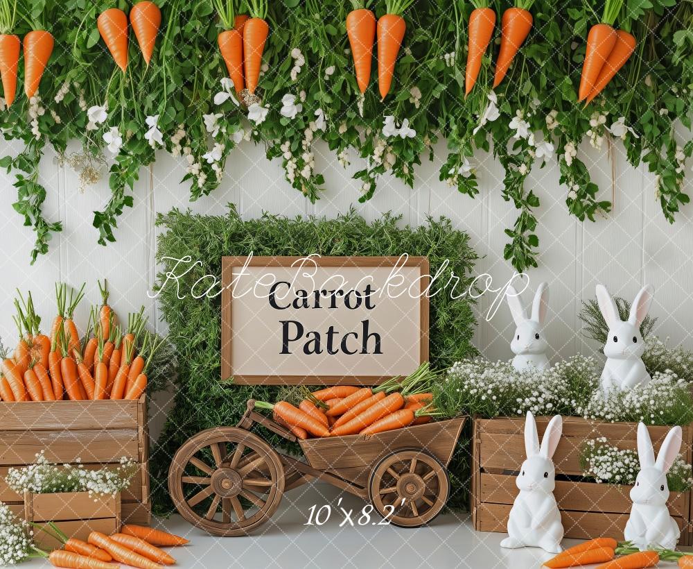 Kate Easter Carrot Patch Bunnies Backdrop Designed by Patty Roberts - Kate Backdrop AU