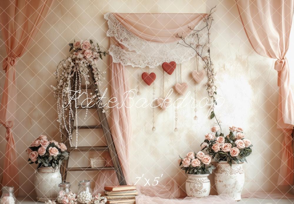 Kate Valentine Floral Ladder Backdrop Designed by Patty Roberts - Kate Backdrop AU