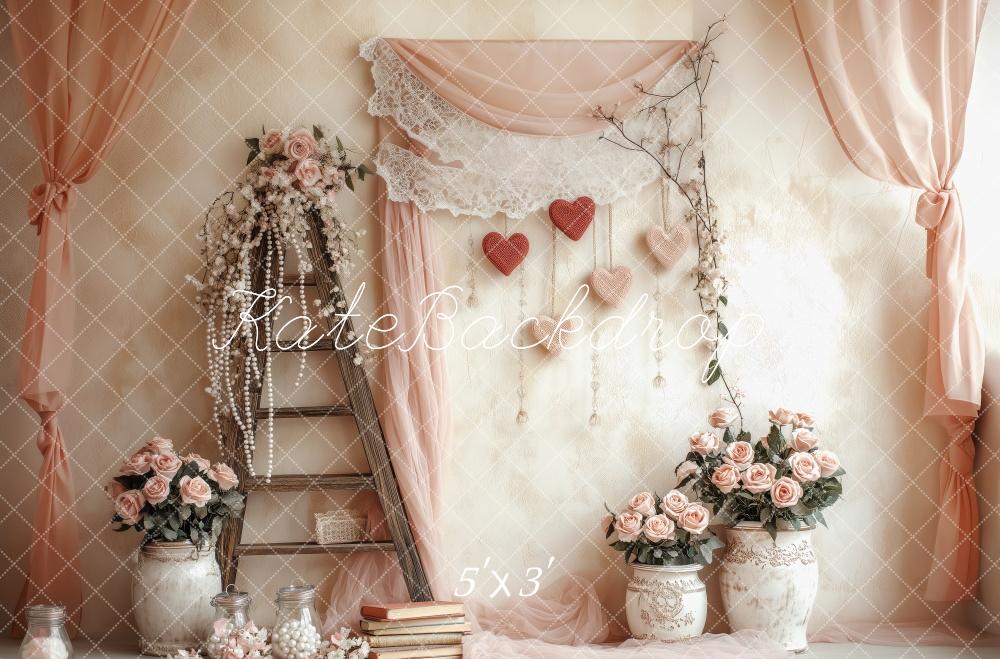 Kate Valentine Floral Ladder Backdrop Designed by Patty Roberts - Kate Backdrop AU
