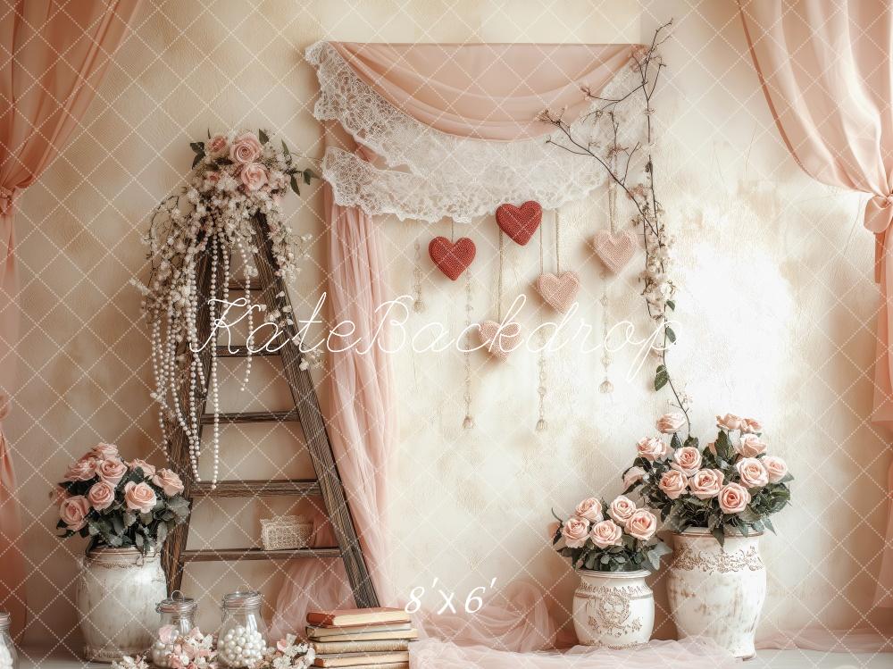 Kate Valentine Floral Ladder Backdrop Designed by Patty Roberts - Kate Backdrop AU