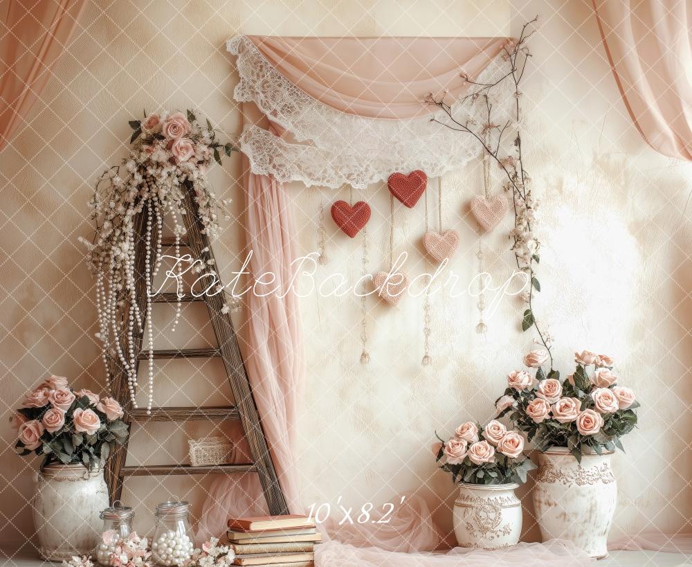 Kate Valentine Floral Ladder Backdrop Designed by Patty Roberts - Kate Backdrop AU