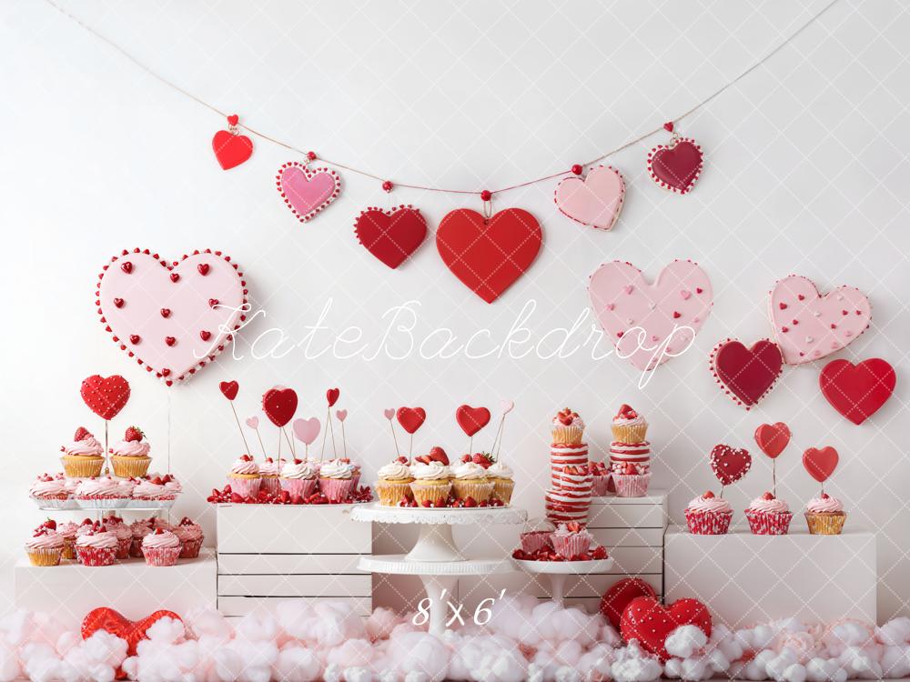 Kate Valentine Heart Cupcake Backdrop Designed by Emetselch - Kate Backdrop AU