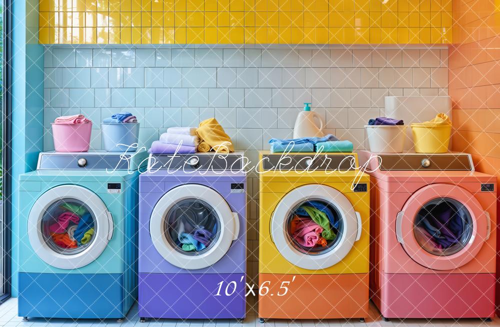 Kate Colorful Laundry Room Backdrop Designed by Emetselch - Kate Backdrop AU