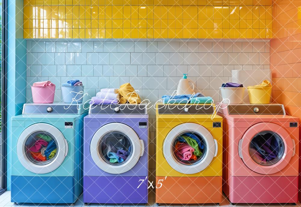 Kate Colorful Laundry Room Backdrop Designed by Emetselch - Kate Backdrop AU