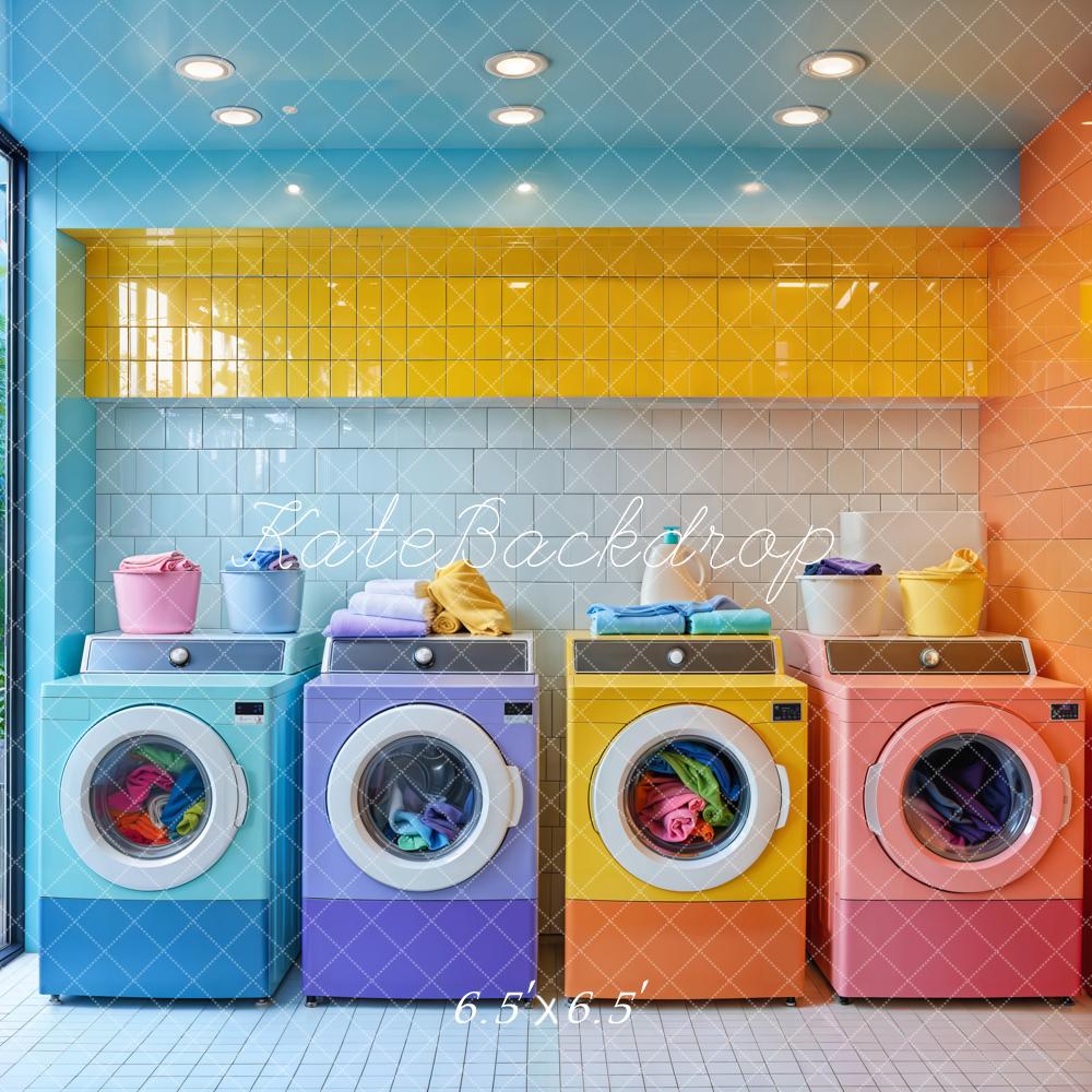 Kate Colorful Laundry Room Backdrop Designed by Emetselch - Kate Backdrop AU