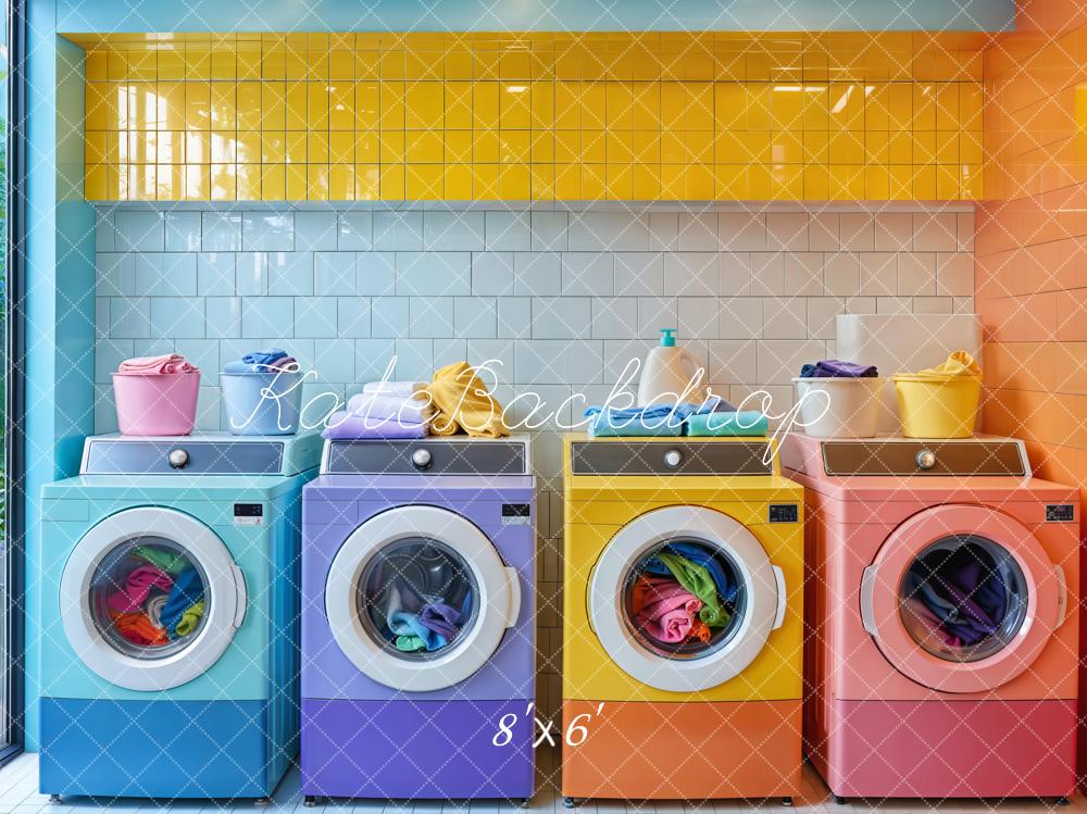 Kate Colorful Laundry Room Backdrop Designed by Emetselch - Kate Backdrop AU