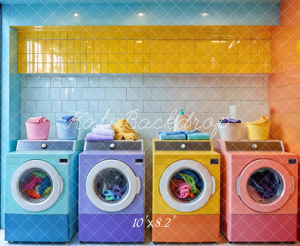 Kate Colorful Laundry Room Backdrop Designed by Emetselch - Kate Backdrop AU
