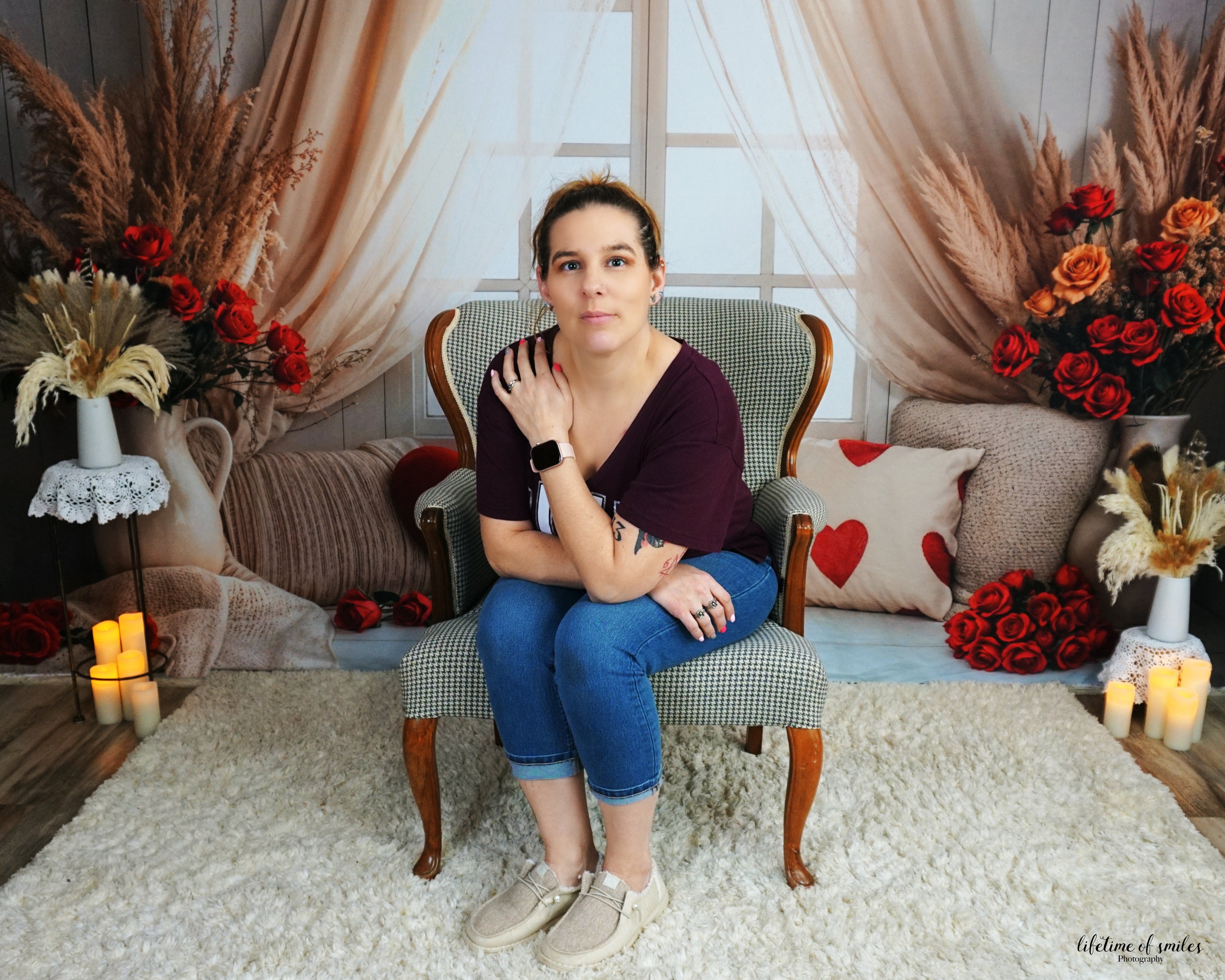 Kate Valentine Boho Curtain Window Backdrop Designed by Emetselch - Kate Backdrop AU