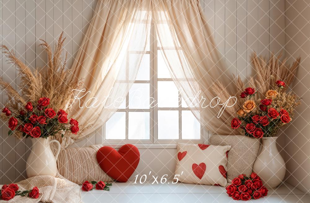 Kate Valentine Boho Curtain Window Backdrop Designed by Emetselch - Kate Backdrop AU