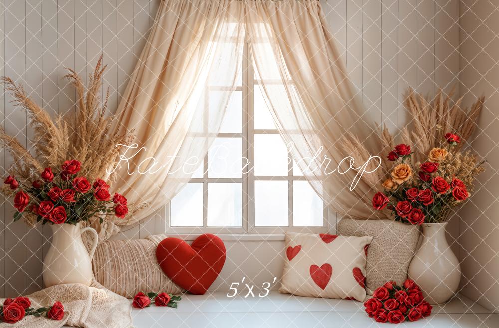 Kate Valentine Boho Curtain Window Backdrop Designed by Emetselch - Kate Backdrop AU
