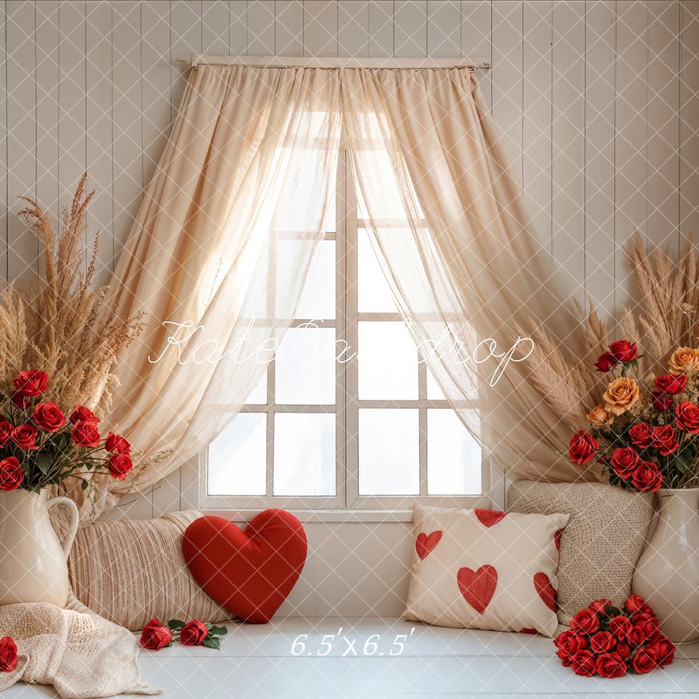 Kate Valentine Boho Curtain Window Backdrop Designed by Emetselch - Kate Backdrop AU