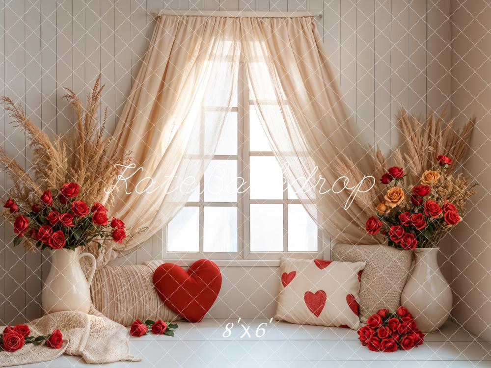 Kate Valentine Boho Curtain Window Backdrop Designed by Emetselch - Kate Backdrop AU