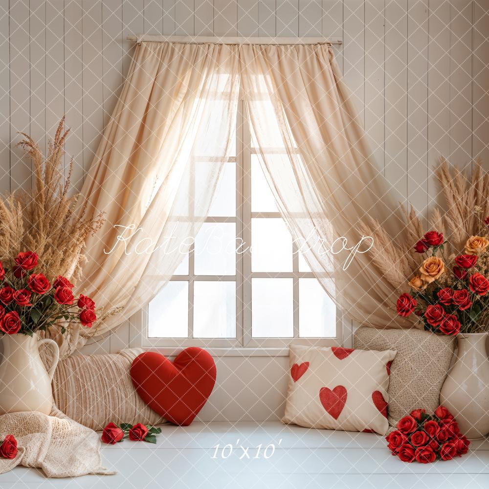 Kate Valentine Boho Curtain Window Backdrop Designed by Emetselch - Kate Backdrop AU