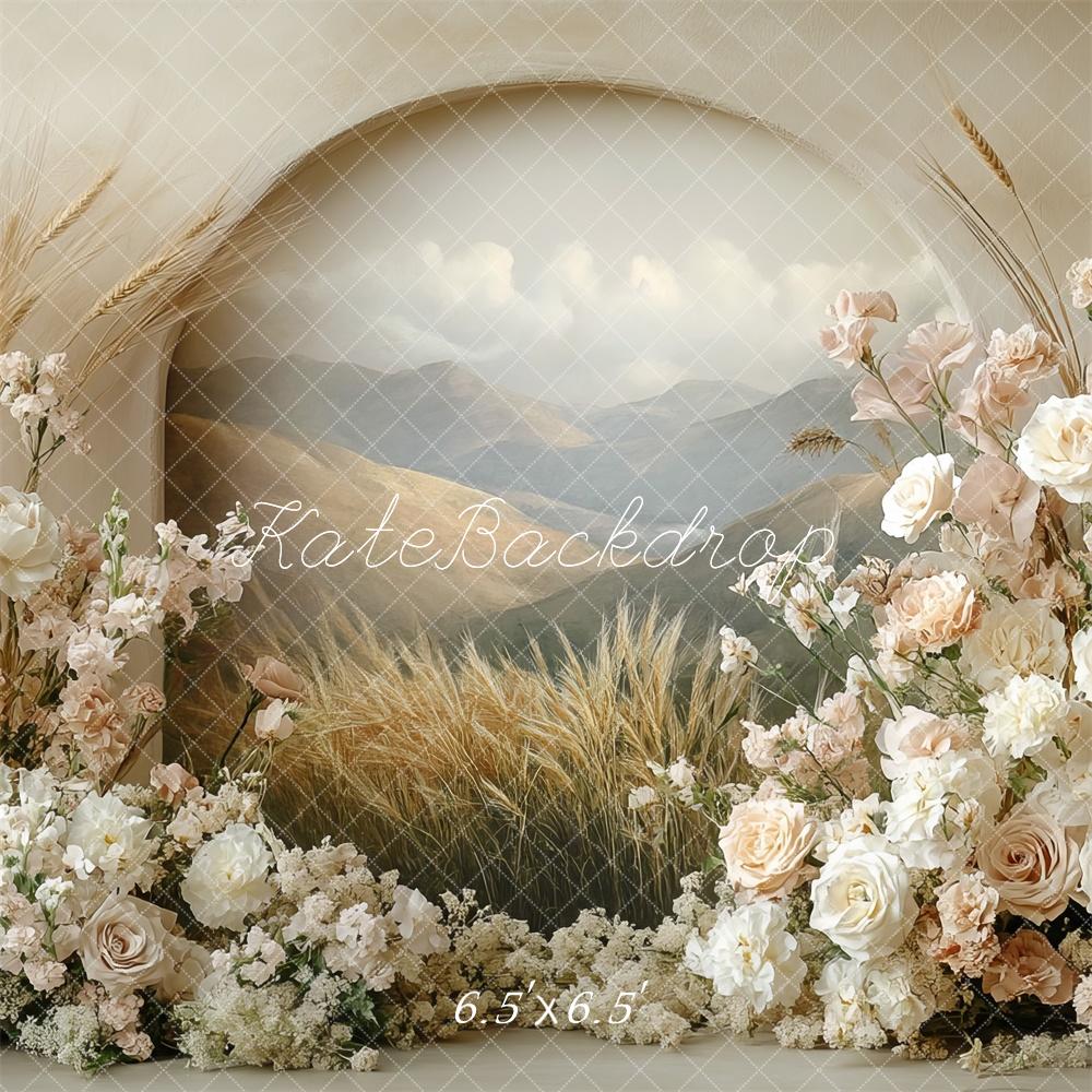 Kate Boho Floral Arch Pastel Mother's Day Backdrop Designed by Mini MakeBelieve - Kate Backdrop AU