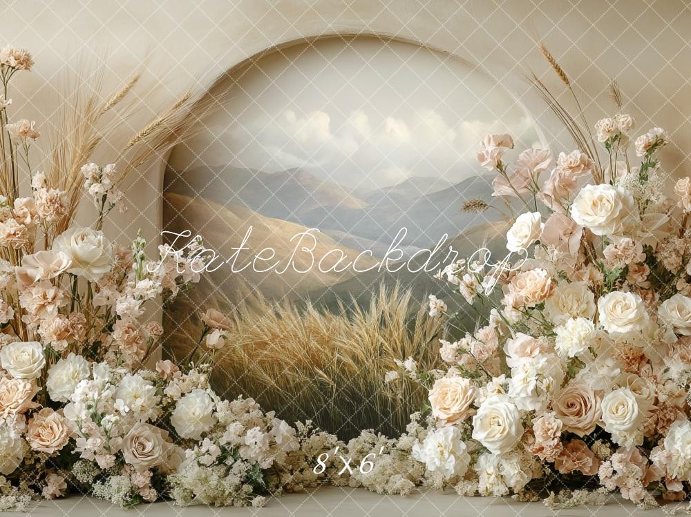 Kate Boho Floral Arch Pastel Mother's Day Backdrop Designed by Mini MakeBelieve - Kate Backdrop AU