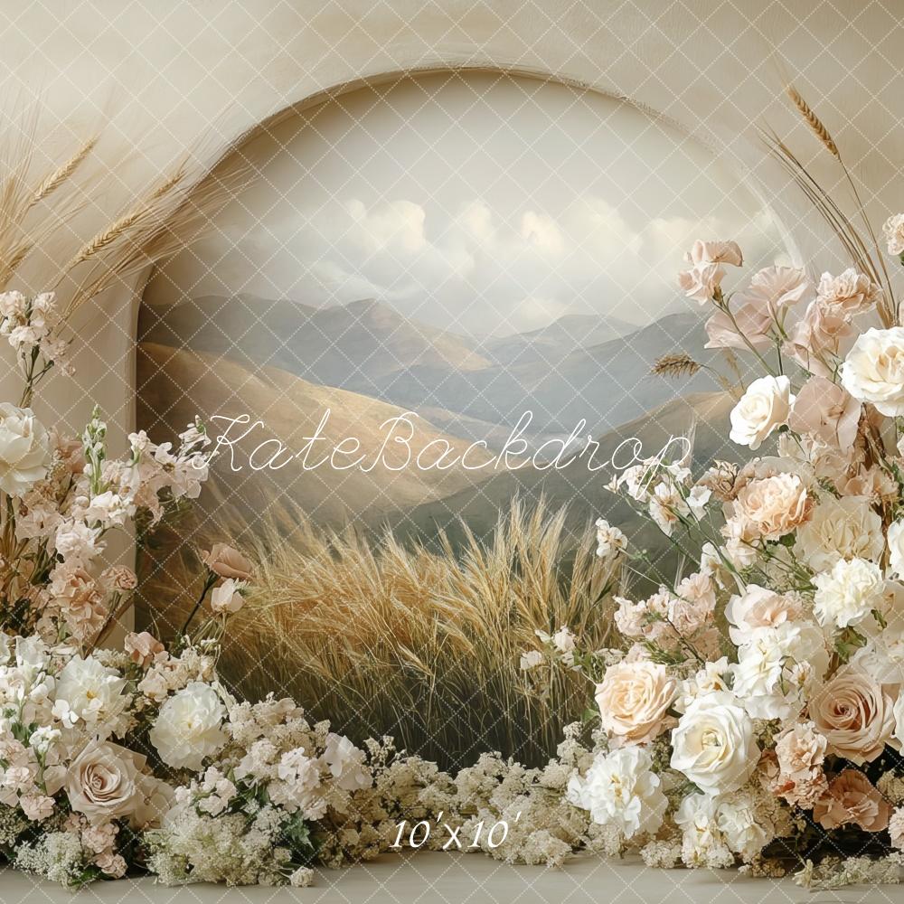 Kate Boho Floral Arch Pastel Mother's Day Backdrop Designed by Mini MakeBelieve - Kate Backdrop AU