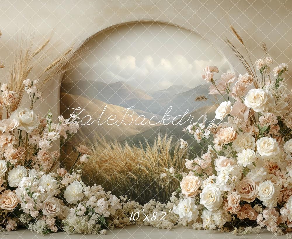 Kate Boho Floral Arch Pastel Mother's Day Backdrop Designed by Mini MakeBelieve - Kate Backdrop AU