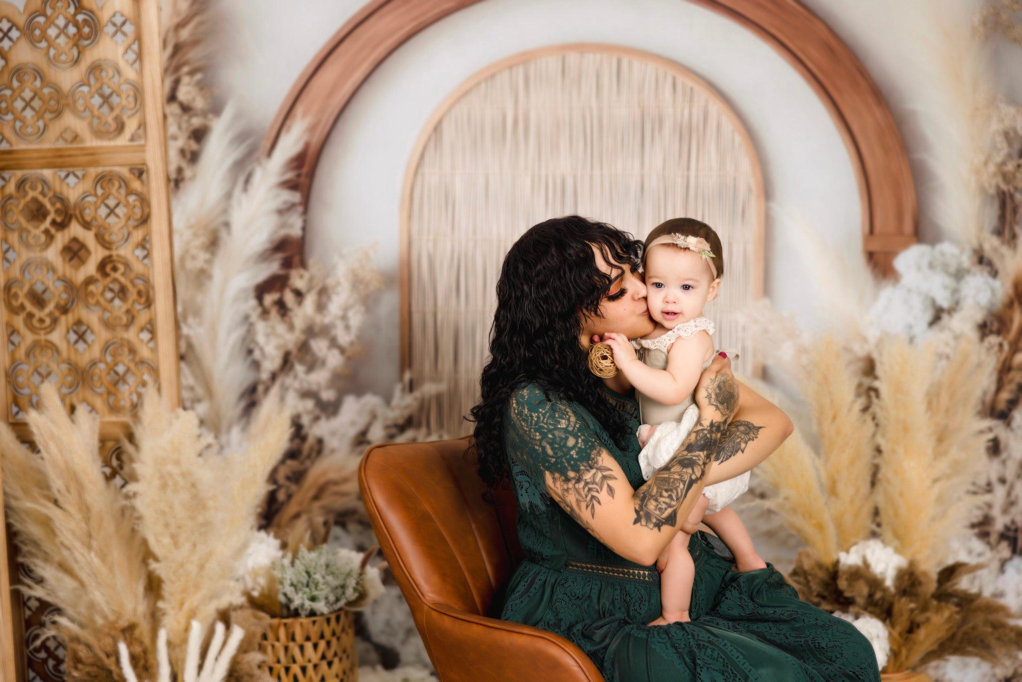 Kate Boho Floral Arch Neutral Backdrop Designed by Mini MakeBelieve - Kate Backdrop AU