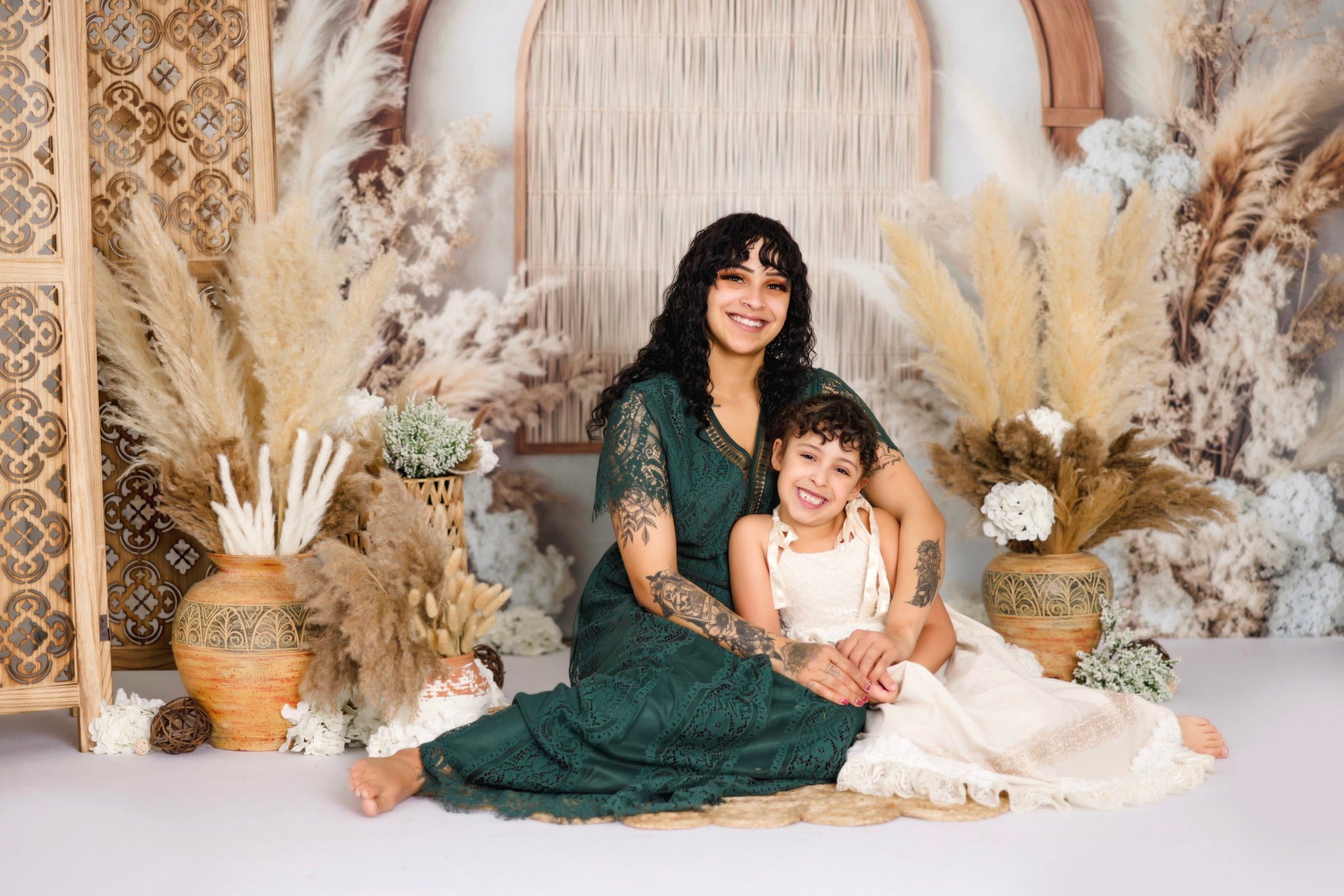 Kate Boho Floral Arch Neutral Backdrop Designed by Mini MakeBelieve - Kate Backdrop AU