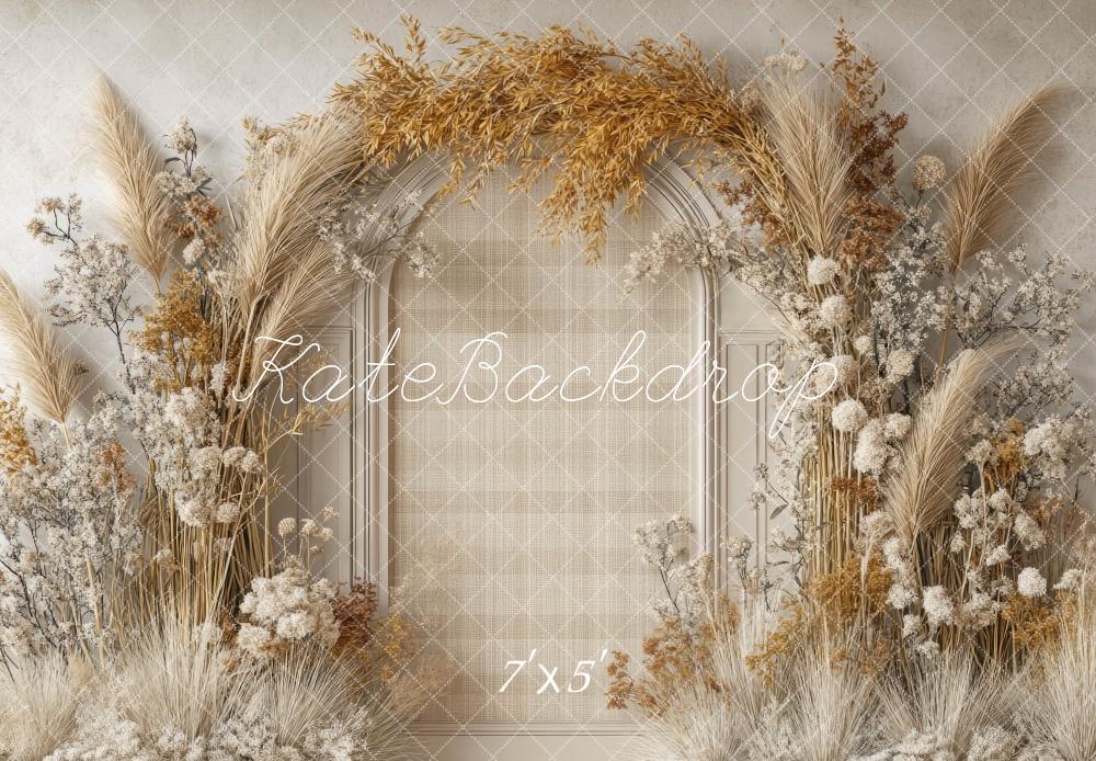 Kate Boho Floral Arch Beige Backdrop Designed by Mini MakeBelieve - Kate Backdrop AU