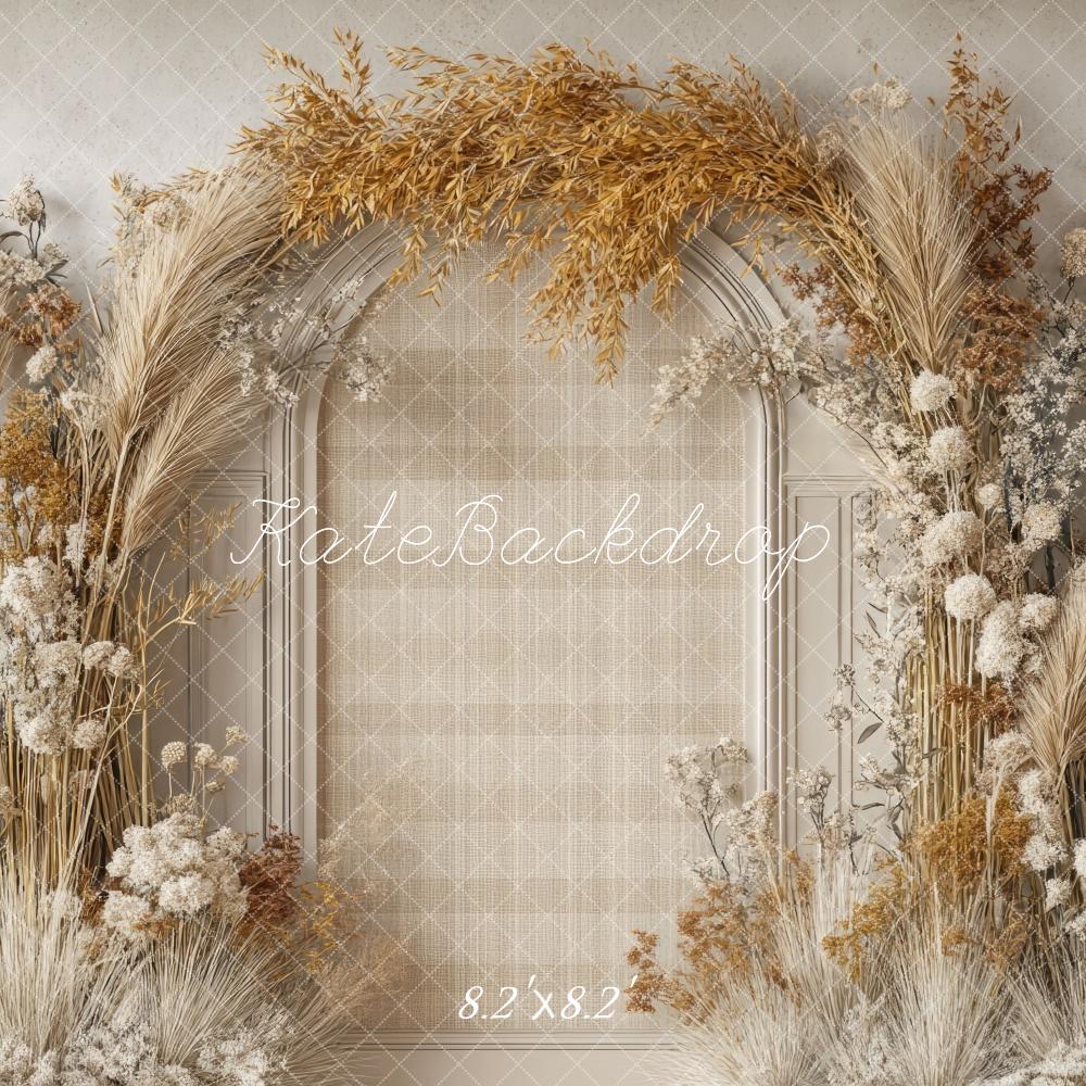 Kate Boho Floral Arch Beige Backdrop Designed by Mini MakeBelieve - Kate Backdrop AU