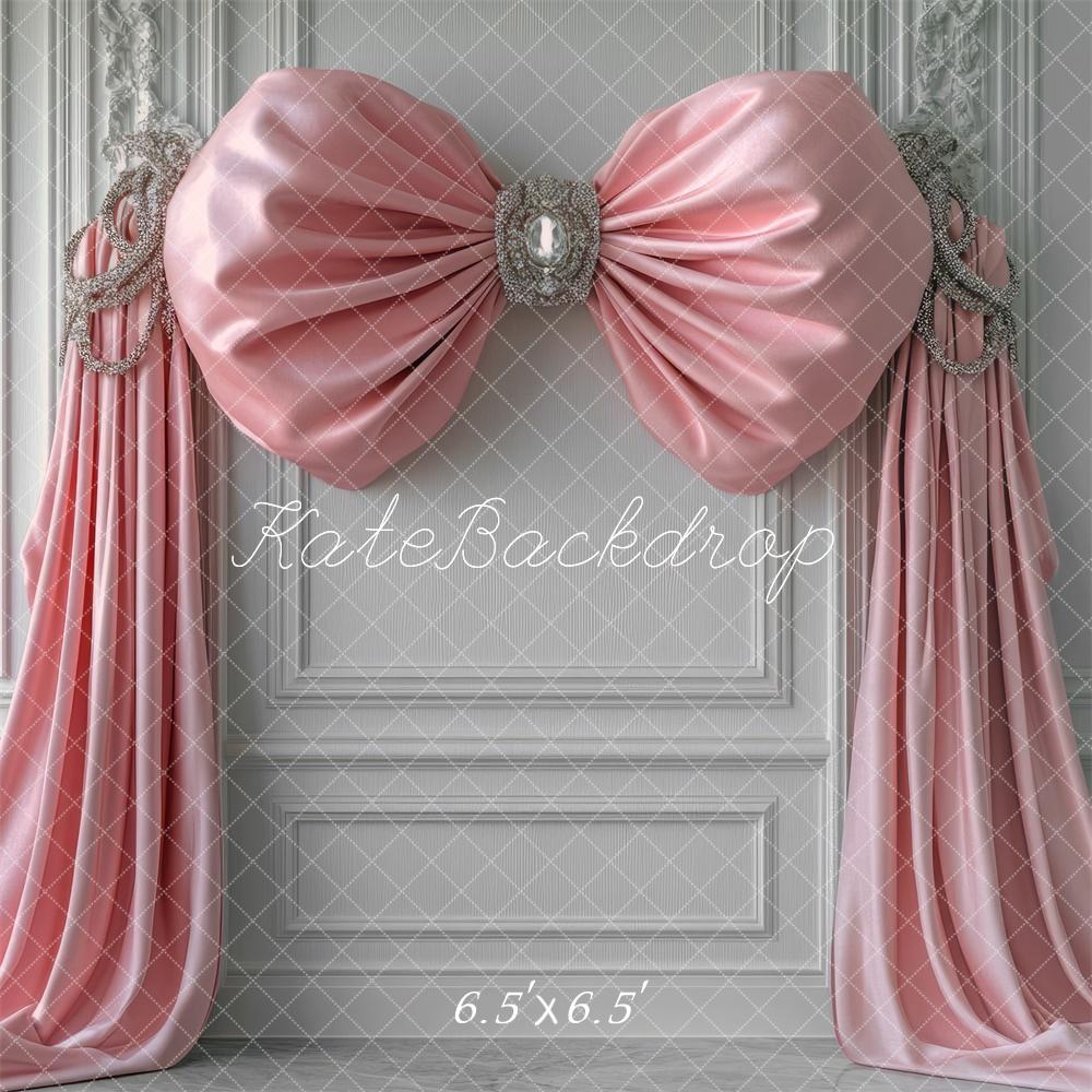 LONSALE Kate Pink Bow Drapery Retro Backdrop Designed by Mini MakeBelieve - Kate Backdrop AU