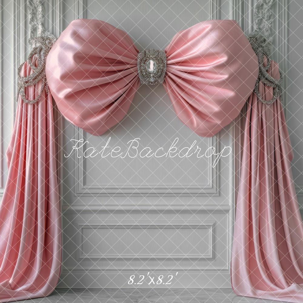 LONSALE Kate Pink Bow Drapery Retro Backdrop Designed by Mini MakeBelieve - Kate Backdrop AU