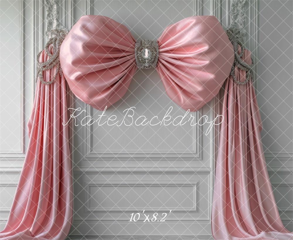 LONSALE Kate Pink Bow Drapery Retro Backdrop Designed by Mini MakeBelieve - Kate Backdrop AU