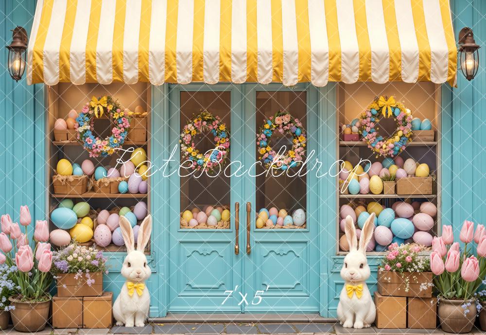 Kate Easter Bunny Floral Eggs Shop Backdrop Designed by Emetselch - Kate Backdrop AU