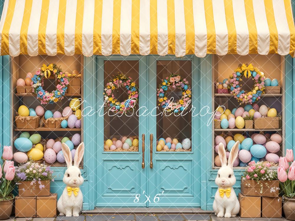 Kate Easter Bunny Floral Eggs Shop Backdrop Designed by Emetselch - Kate Backdrop AU