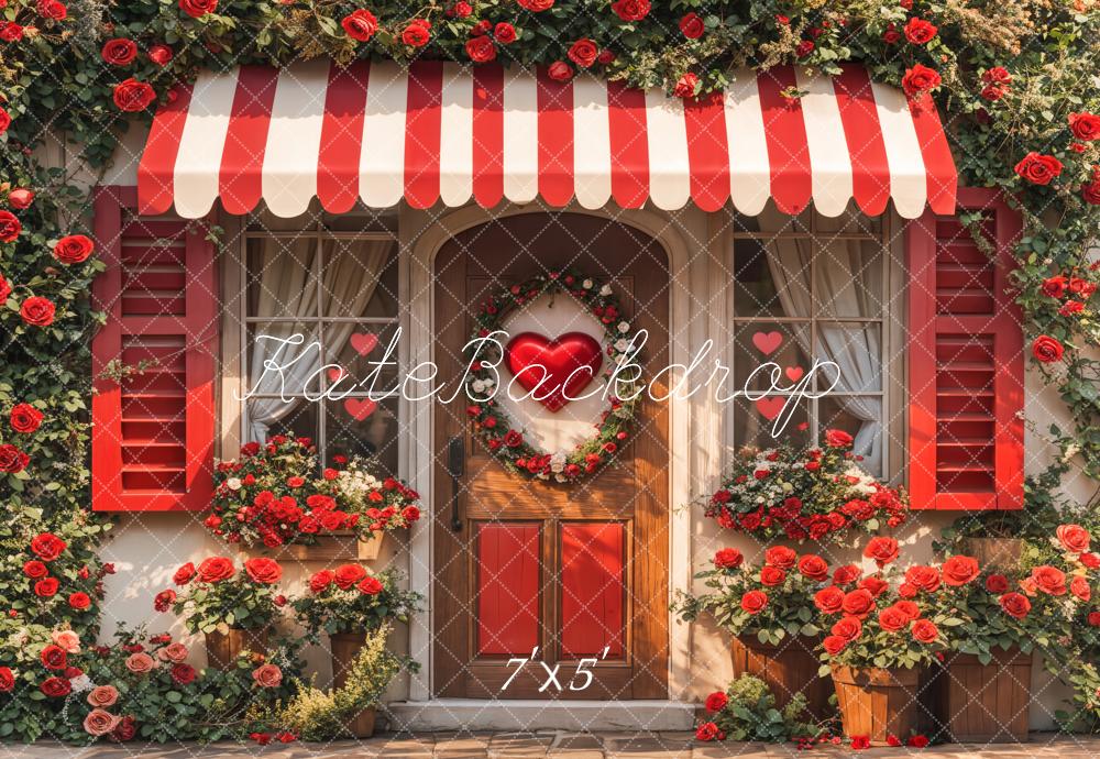 Kate Valentine Red Roses Heart Door Backdrop Designed by Emetselch - Kate Backdrop AU
