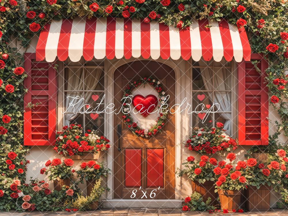 Kate Valentine Red Roses Heart Door Backdrop Designed by Emetselch - Kate Backdrop AU