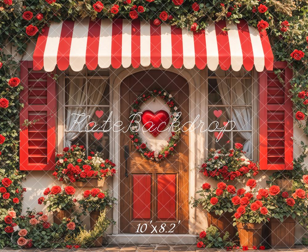 Kate Valentine Red Roses Heart Door Backdrop Designed by Emetselch - Kate Backdrop AU