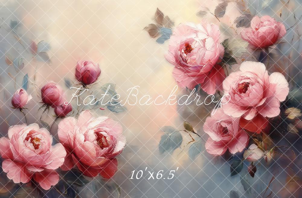 Kate Fine Art Floral Pink Roses Backdrop Designed by Emetselch - Kate Backdrop AU